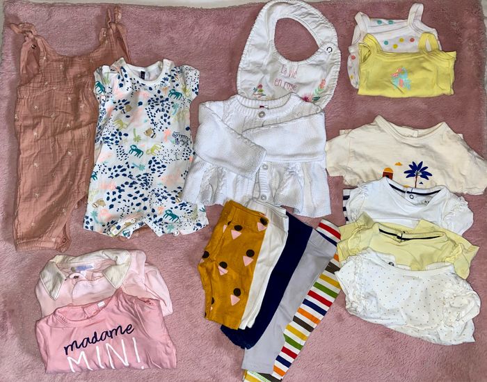 Lot été fille 1 mois 18 pièces