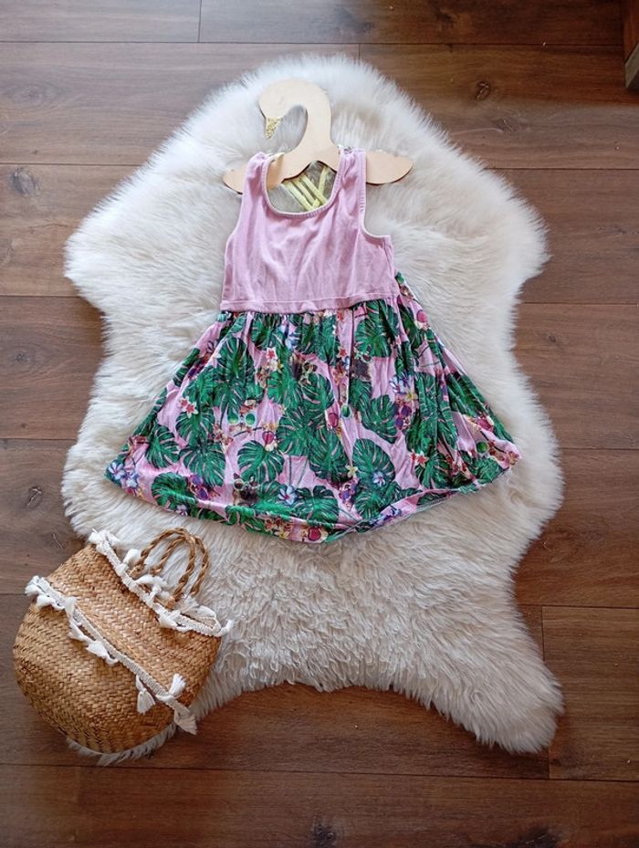 1€ robe Chicco chic été 4 ans imprimé tropical chat