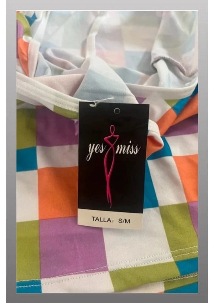 Ensemble débardeur et culotte à gros carreaux Taille S/M Yes Miss - photo numéro 3