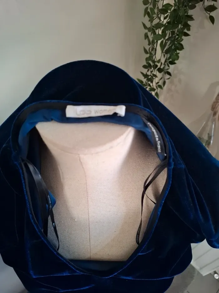 Tshirt effet velours bleu nuit - photo numéro 3