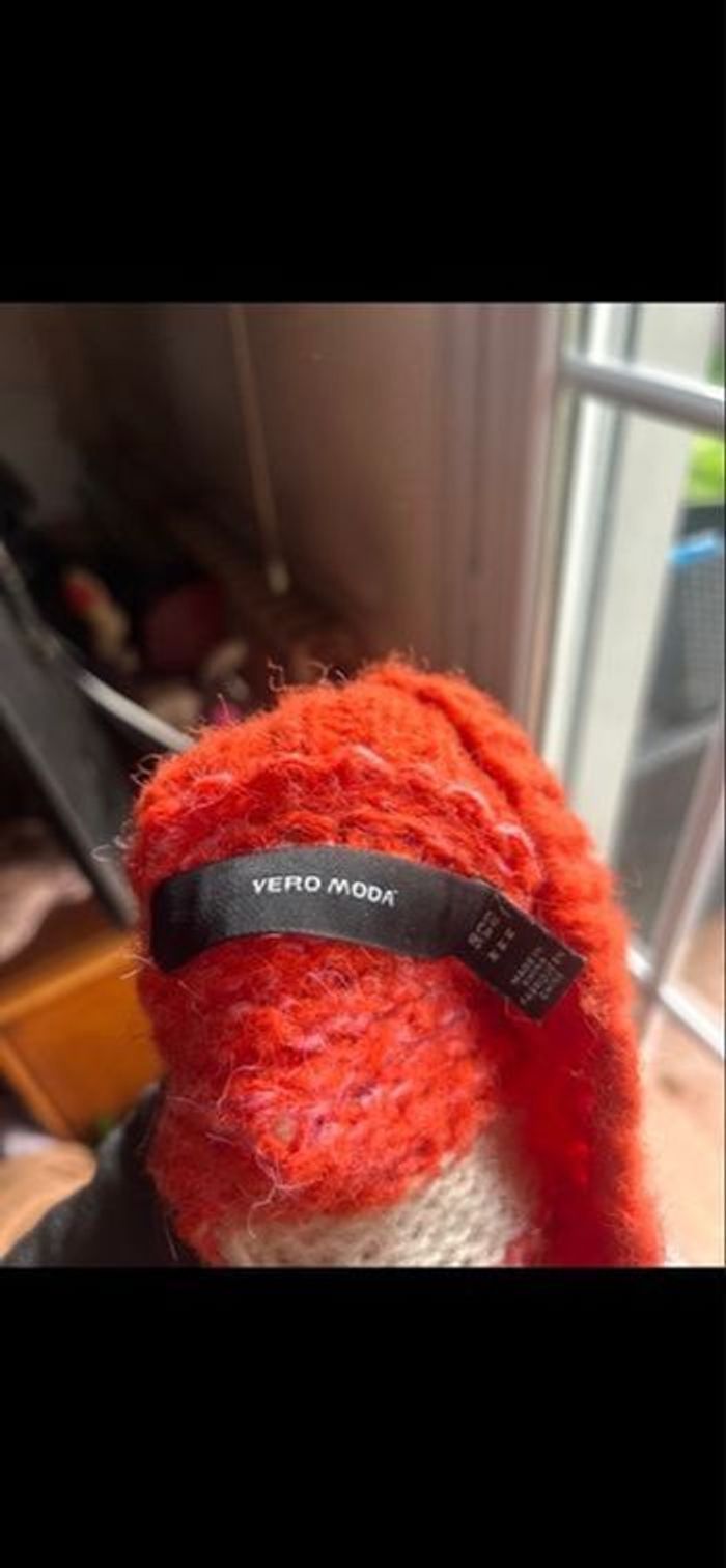 Pull rayé orange et blanc Vero Moda - photo numéro 3