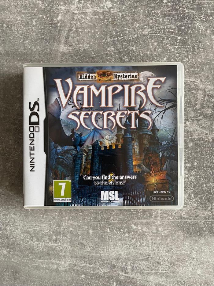 Jeu pour Nintendo DS, Vampire secrets, version euro dont le français.