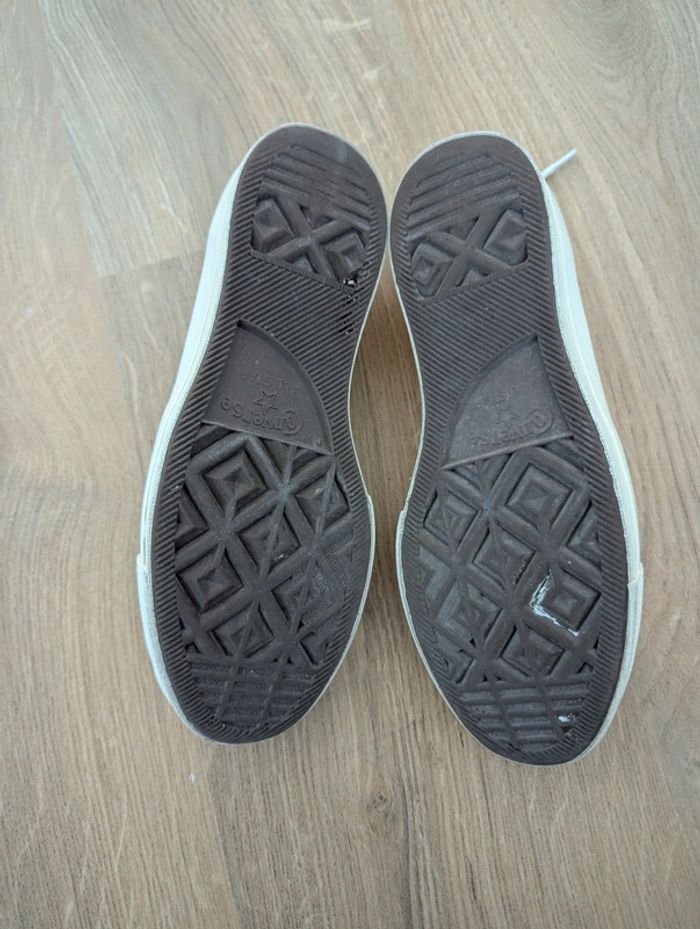 Converse x Comme des Garçons PLAY basses, coloris blanc cassé, taille 36,5 - photo numéro 6