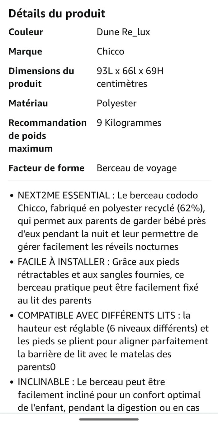 Cododo Chicco next to me GO - neuf - photo numéro 8