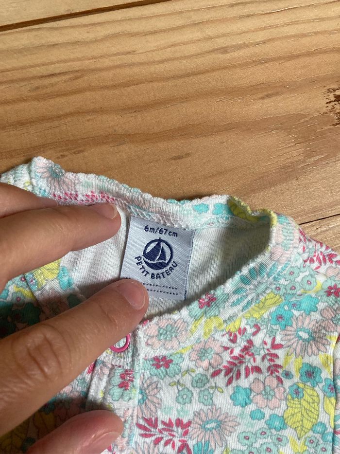 Gilet fin petit bateau à fleurs - photo numéro 2