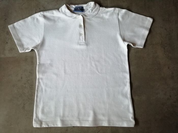 Polo manches courtes blanc Taille 138/10 ans A l heure anglaise