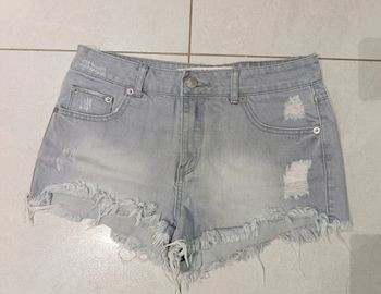 Mini short jeans gris 38