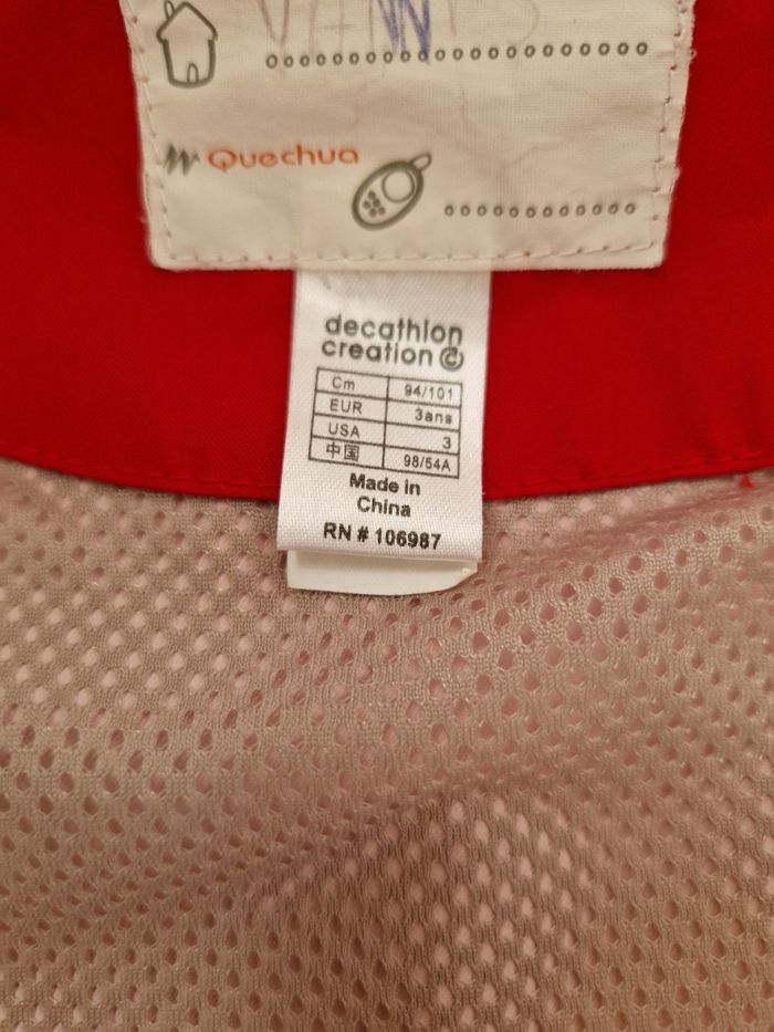 Imperméable / Ciré Enfant Quechua - Rouge - Taille 3 ans - photo numéro 3