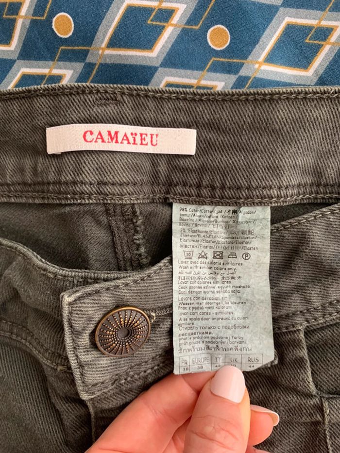 Pantalon vert kaki camaïeu taille 38 - photo numéro 4