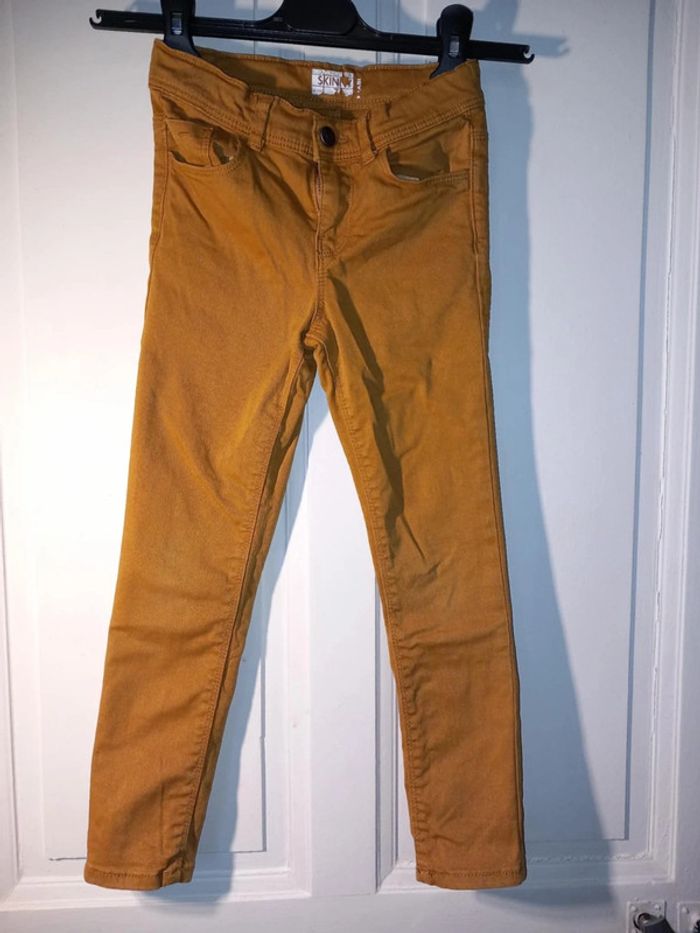 Jeans fille 7 ans moutarde