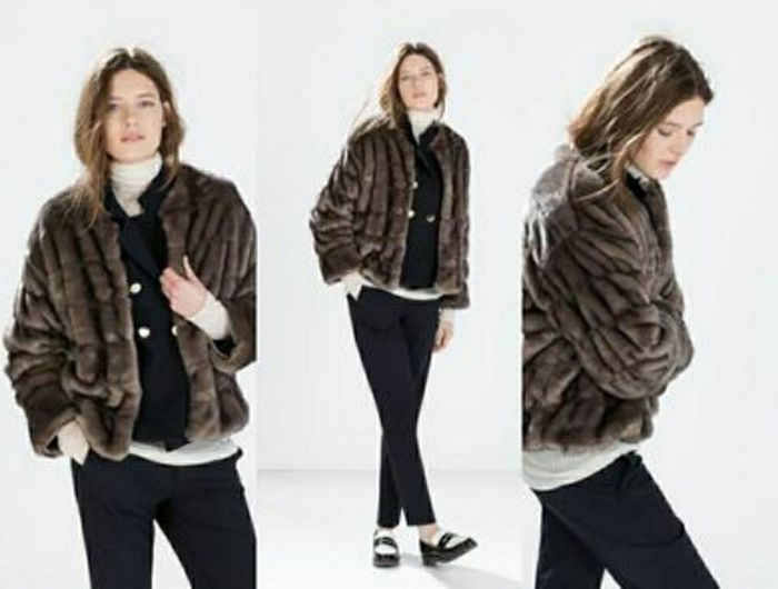 Zara Knit Veste d'hiver Femme Taille M