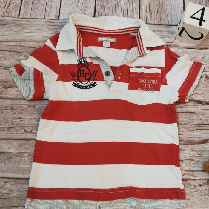 T shirt rouge et blanc orchestra 4ans - photo numéro 2