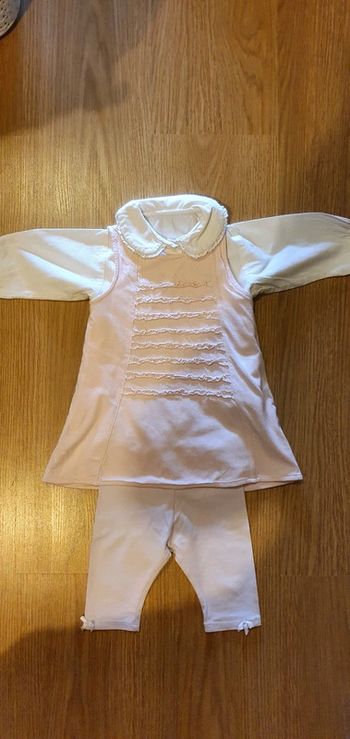 Ensemble 3 pièces robe rose clair 6 mois