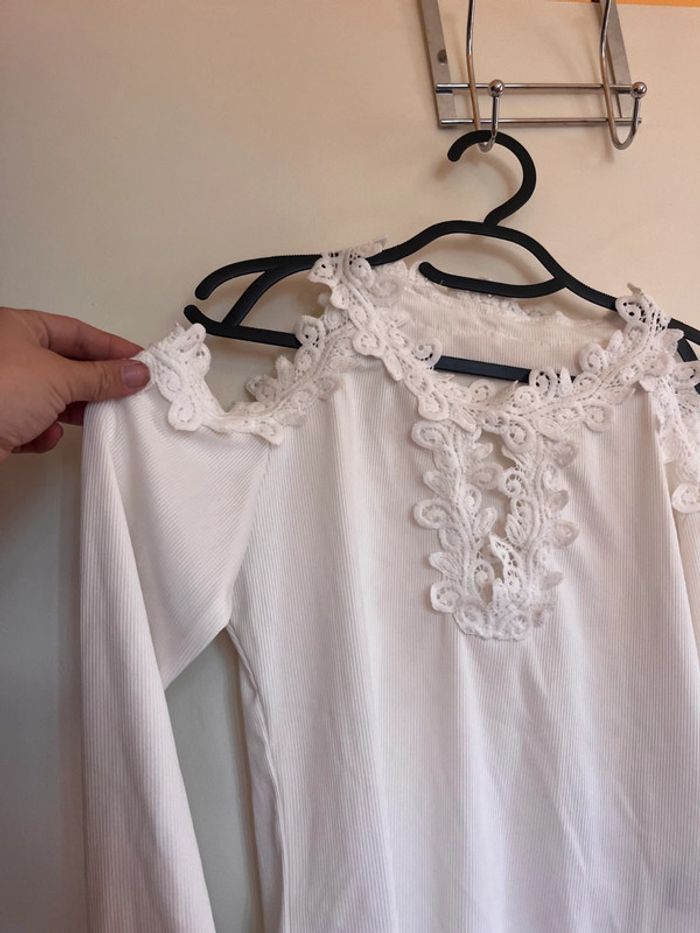 Top blanc chic sexy shein taille L - photo numéro 2