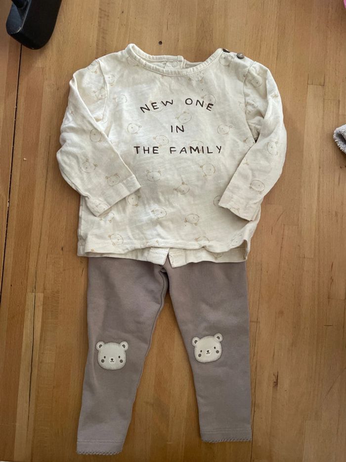 Ensemble tee shirt + legging 9 mois oursons