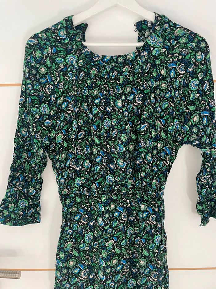 Robe verte fleurie XS Zara - photo numéro 3
