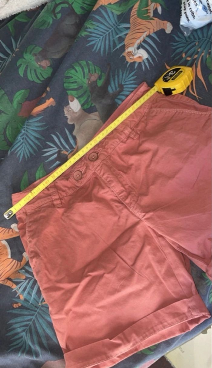 Promod - Short en coton - Taille 36 - Corail/Rose Terracotta - photo numéro 2