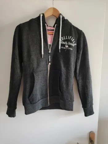 Sweat capuche zippé gris foncé chiné - Hollifield - S