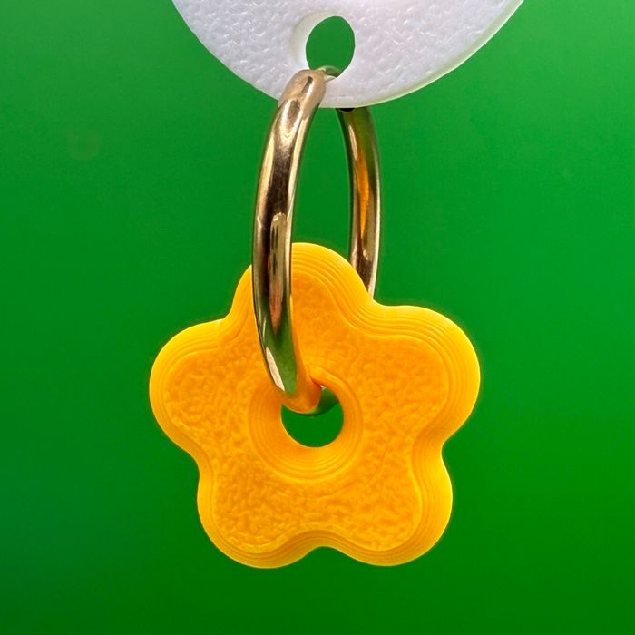 Boucles oreilles créole fleur - photo numéro 3