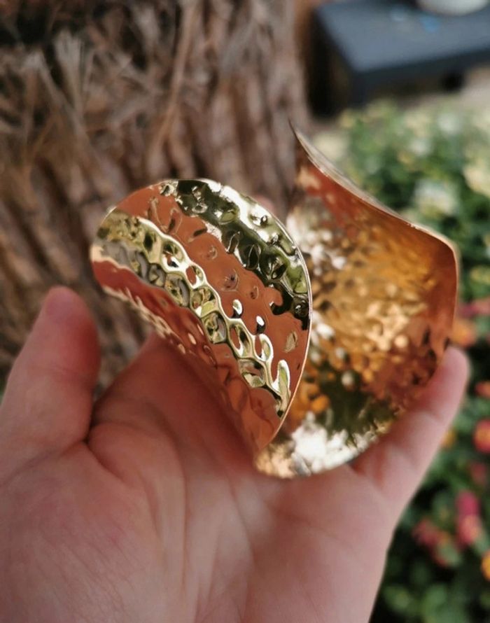 A47 bracelet jonc manchette bohème doré or tendance réglable - photo numéro 2