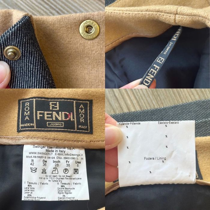 Jupe Fendi modèle vintage en laine camel,taille 38 - photo numéro 3