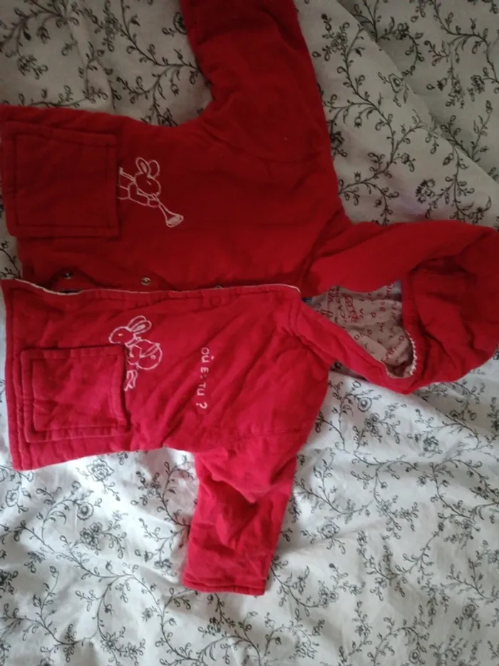 Gilet capuche rouge Sergent Major 3 mois - photo numéro 2