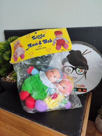 doll poupée mini little ann & bob les jumeaux laine woolen ancien vintage