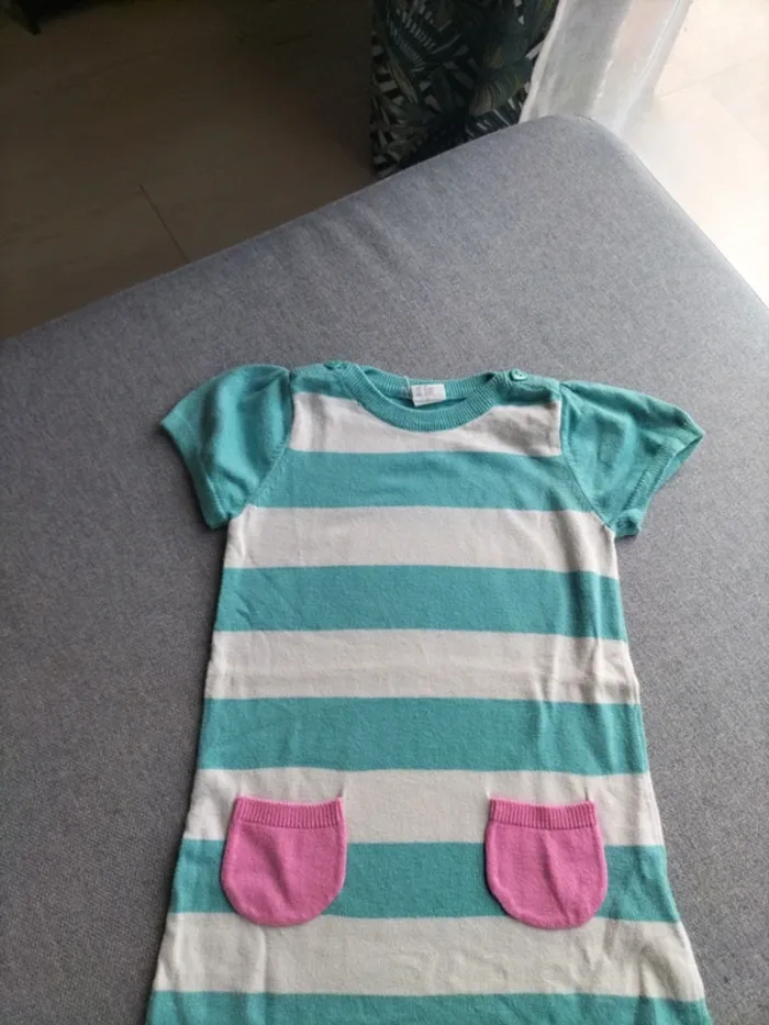 Robe en maille à rayures 9 12 mois - photo numéro 3