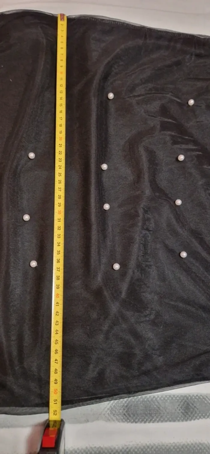 Robe noire voile perles, neuve, XL44 - photo numéro 7