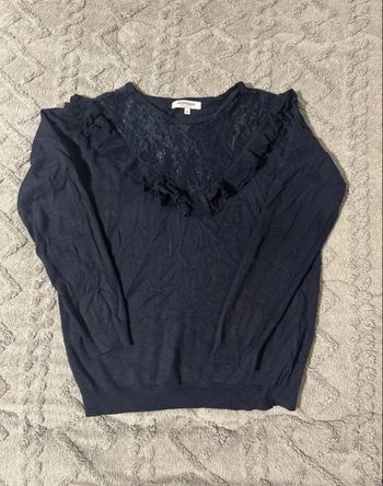 Pull Morgan M dentelle bleu marine