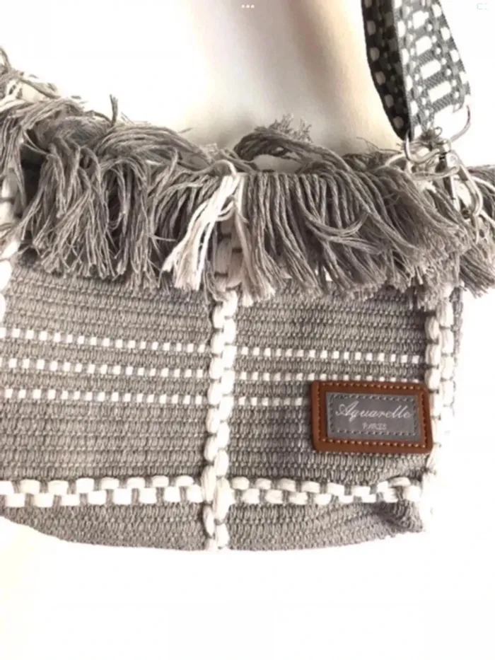 Sac a franges gris Aquarelle neuf avec étiquettes - photo numéro 2
