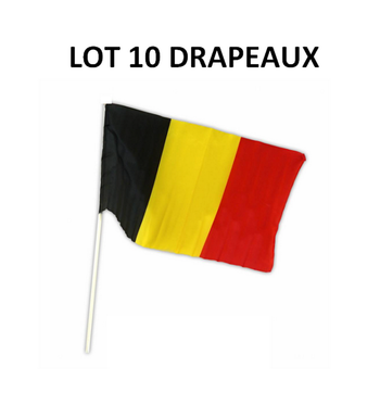 Lot 10 drapeaux supporter football Belgique