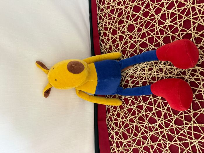 Doudou chien rouge bleu Commandant Ouaf MOULIN ROTY - photo numéro 5