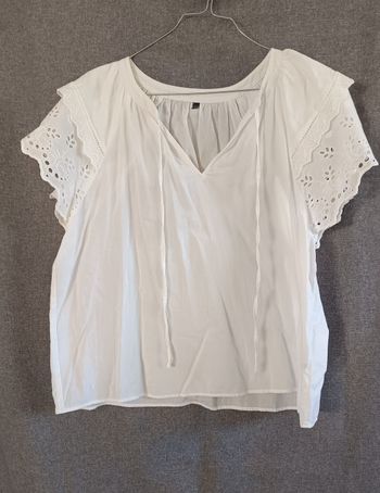 Blouse Femme - Fluide Blanche - (Taille L) - (TEX)