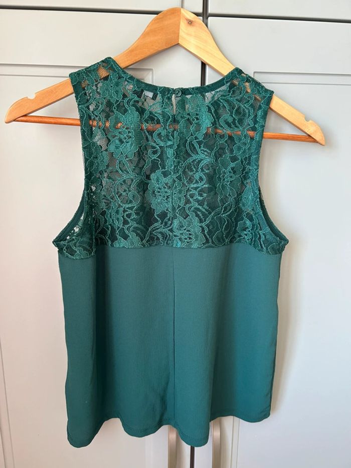 Haut chic dentelle vert canard - photo numéro 3