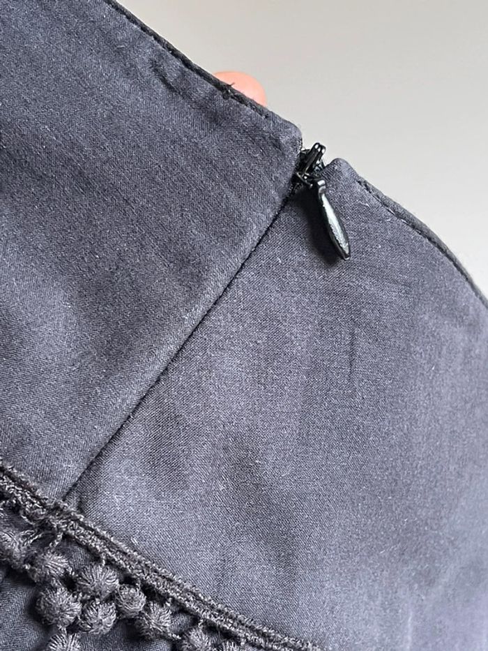Jupe noire en coton Promod taille 34 avec motifs floraux russes / slaves - photo numéro 9