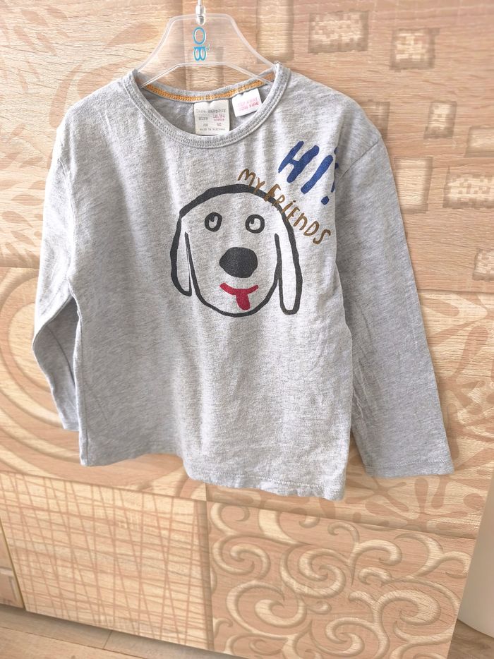 Haut manches longues Zara garçon chien - photo numéro 2