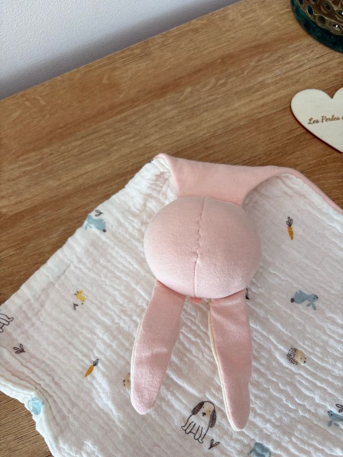 Doudou lapin lange rose - photo numéro 6