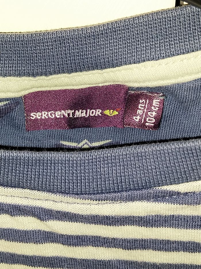 Tee-shirt Sergent Major rayé bleu avec motif et manches longues - photo numéro 6