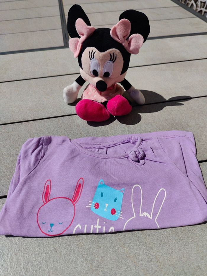 Tee shirt ml fille violet 18 mois