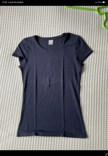 T-shirt Camaïeu bleu marine taille XS/34