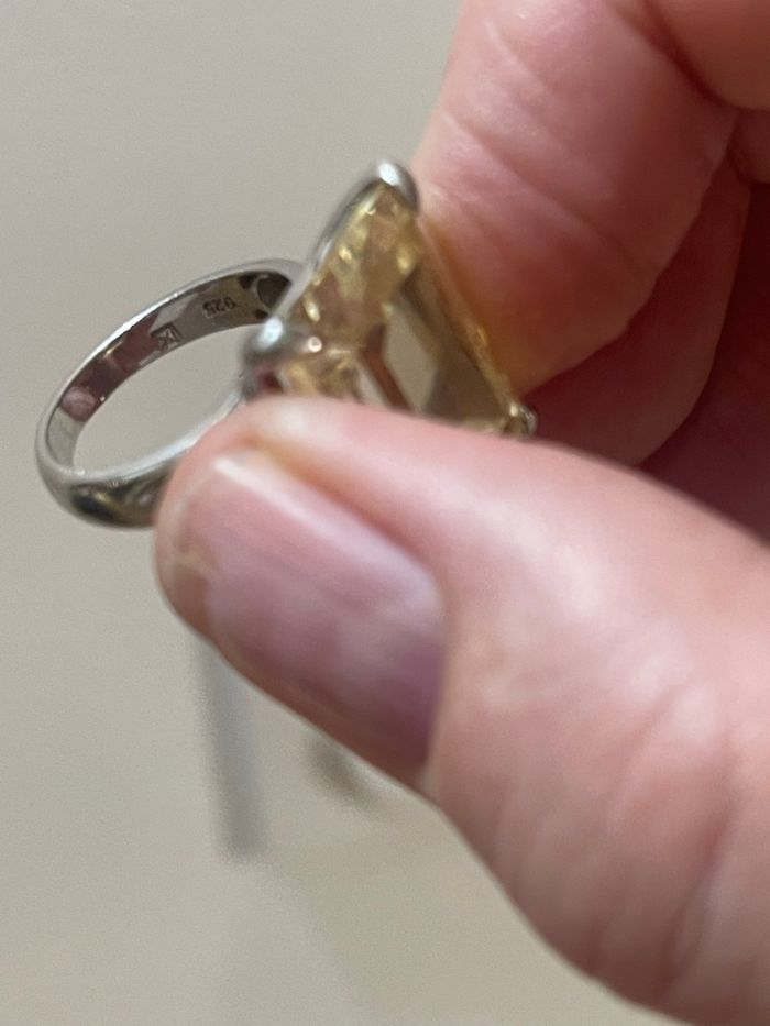 Bague argent et citrine taille 51 - photo numéro 5