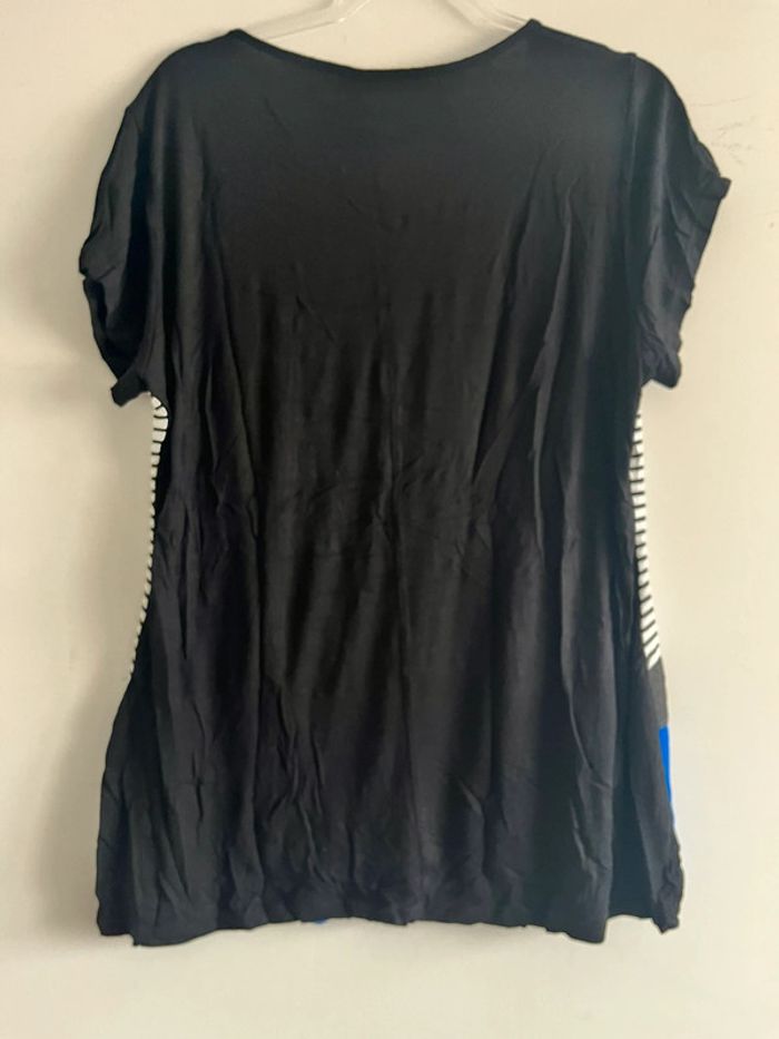 Blouse manches courtes Bleu Bonheur femme taille 46-48 - photo numéro 6