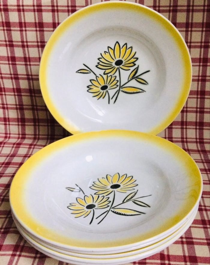 6 assiettes creuses vintage année 60