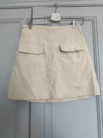 Jupe trapèze beige Zara