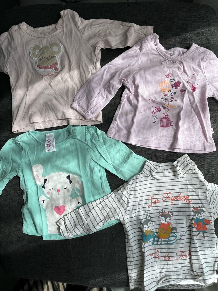 Lot hauts manches longues fille taille 6 mois - photo numéro 7