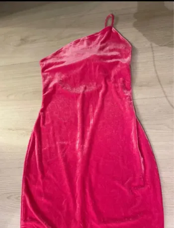 Robe longue rose en velours - Taille S