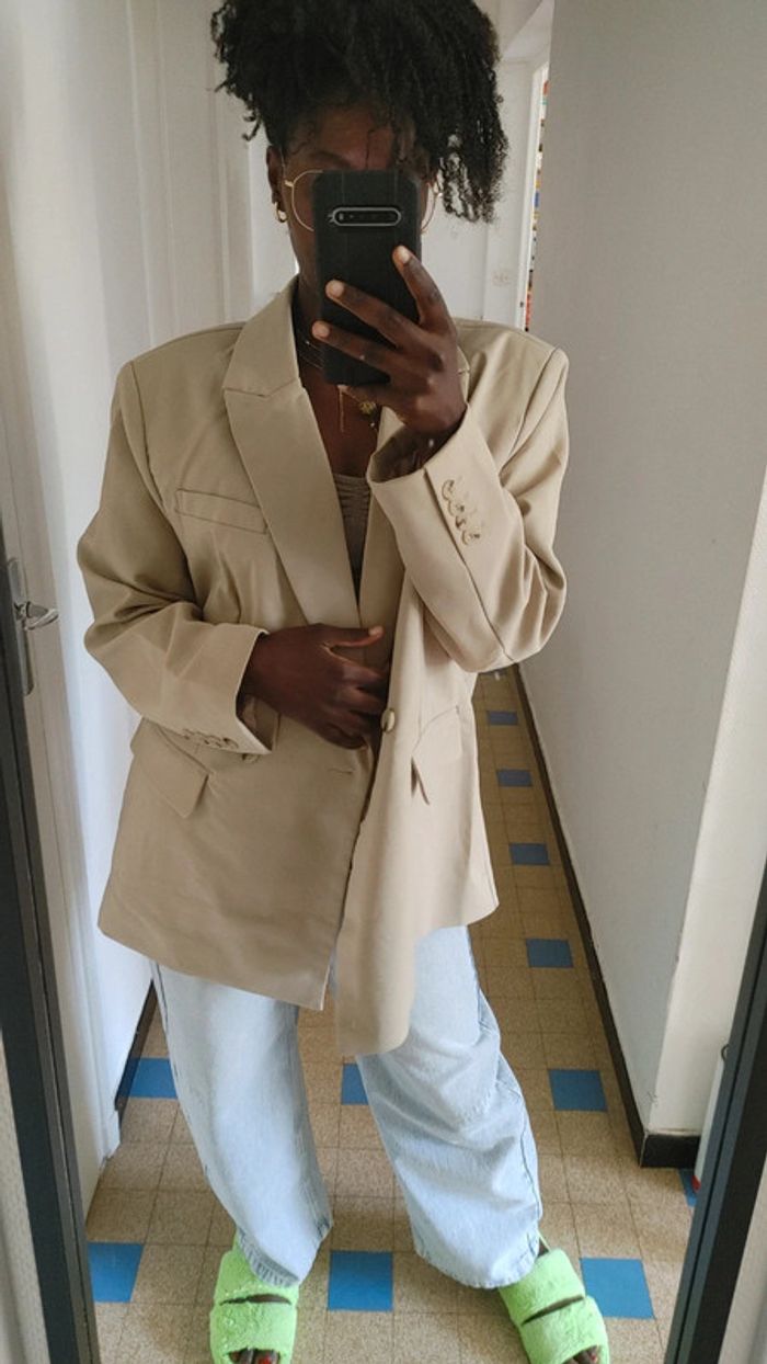 Veste blazer oversize épaulette vintage - photo numéro 7