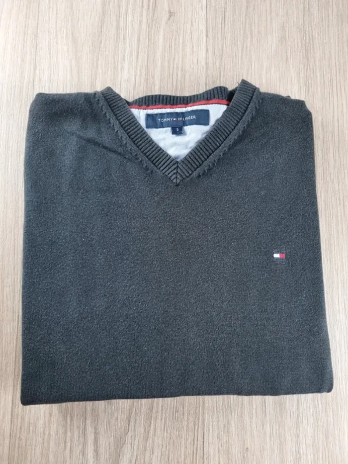 Pull a col V noir Tommy hilfiger Femme Taille S