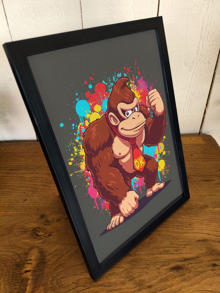 Affiche poster A4 (21×29,7 cm) Donkey Kong Mario street art coloré déco murale chambre gamer - photo numéro 2